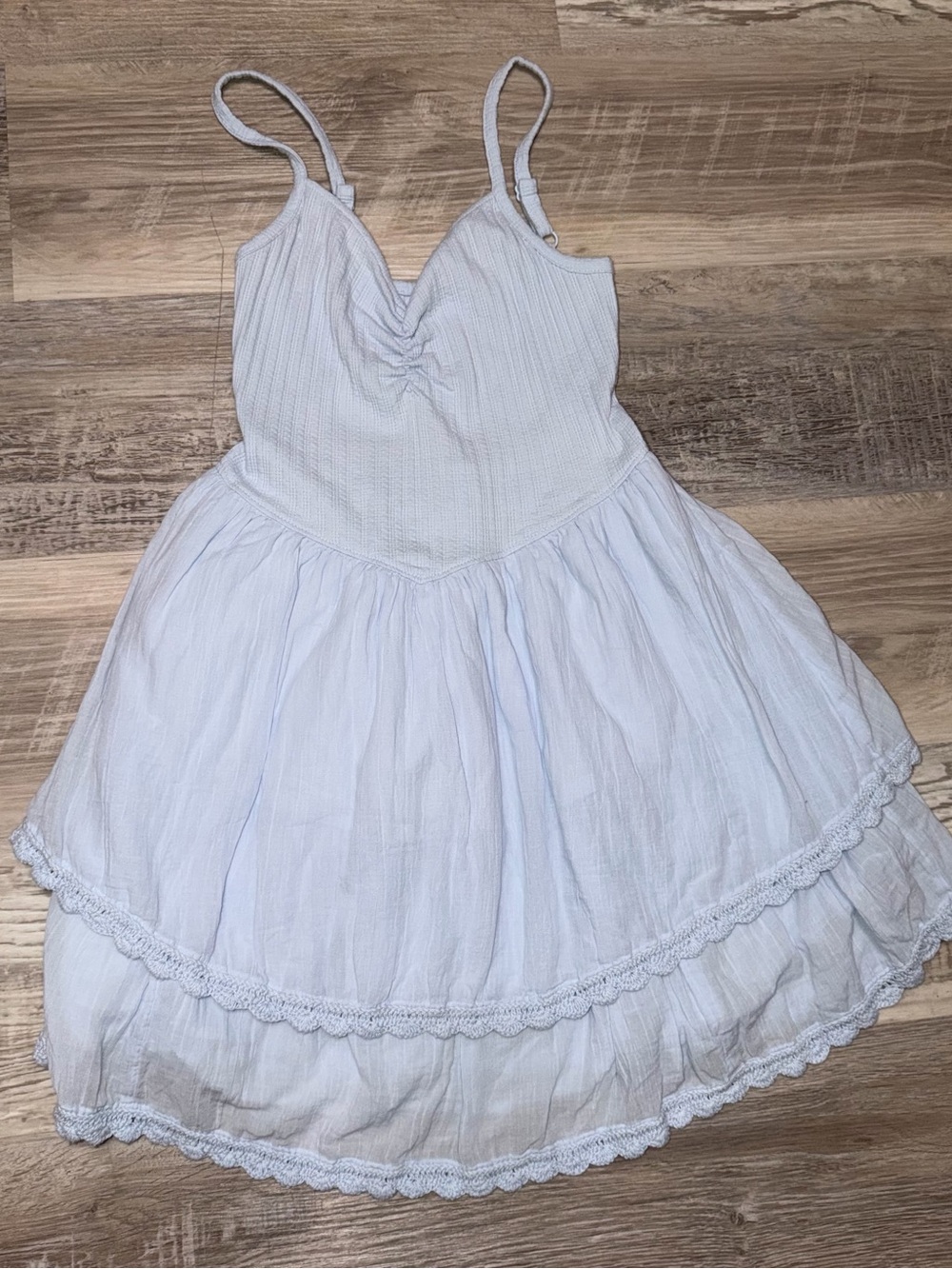 aerie Light Blue Backless Spaghetti-Strap Sundress